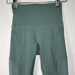 Lululemon Wunder Train‎ Mesh Panel High-Rise Tight Legging Med Forest 25" Size 0